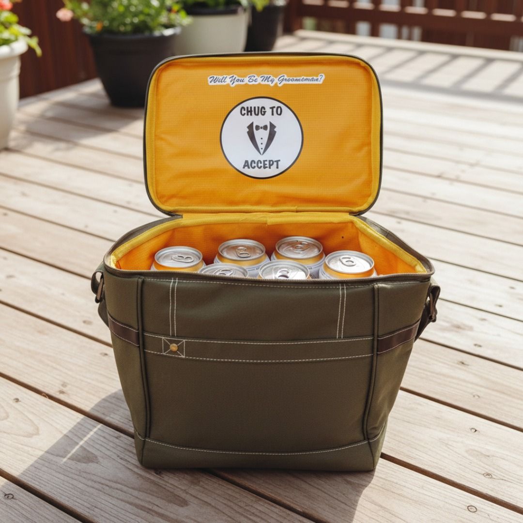 The Coolest Groomsmen Proposal Cooler
