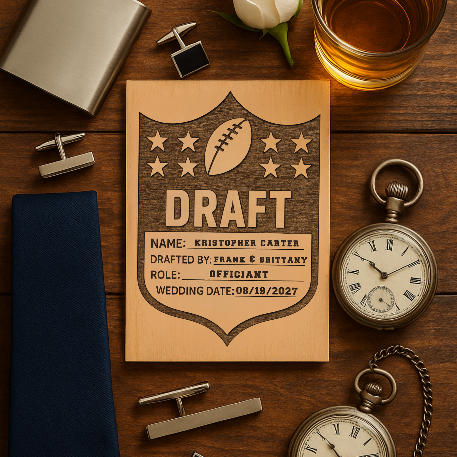Football Groomsmen Proposal Card