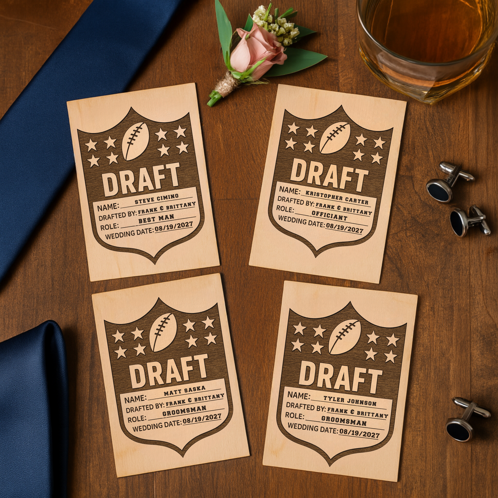 Football Groomsmen Proposal Card