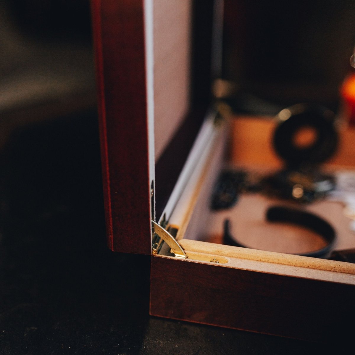 Wooden U.S. Army keepsake box with engraved emblem, custom name, and cedar-lined interior