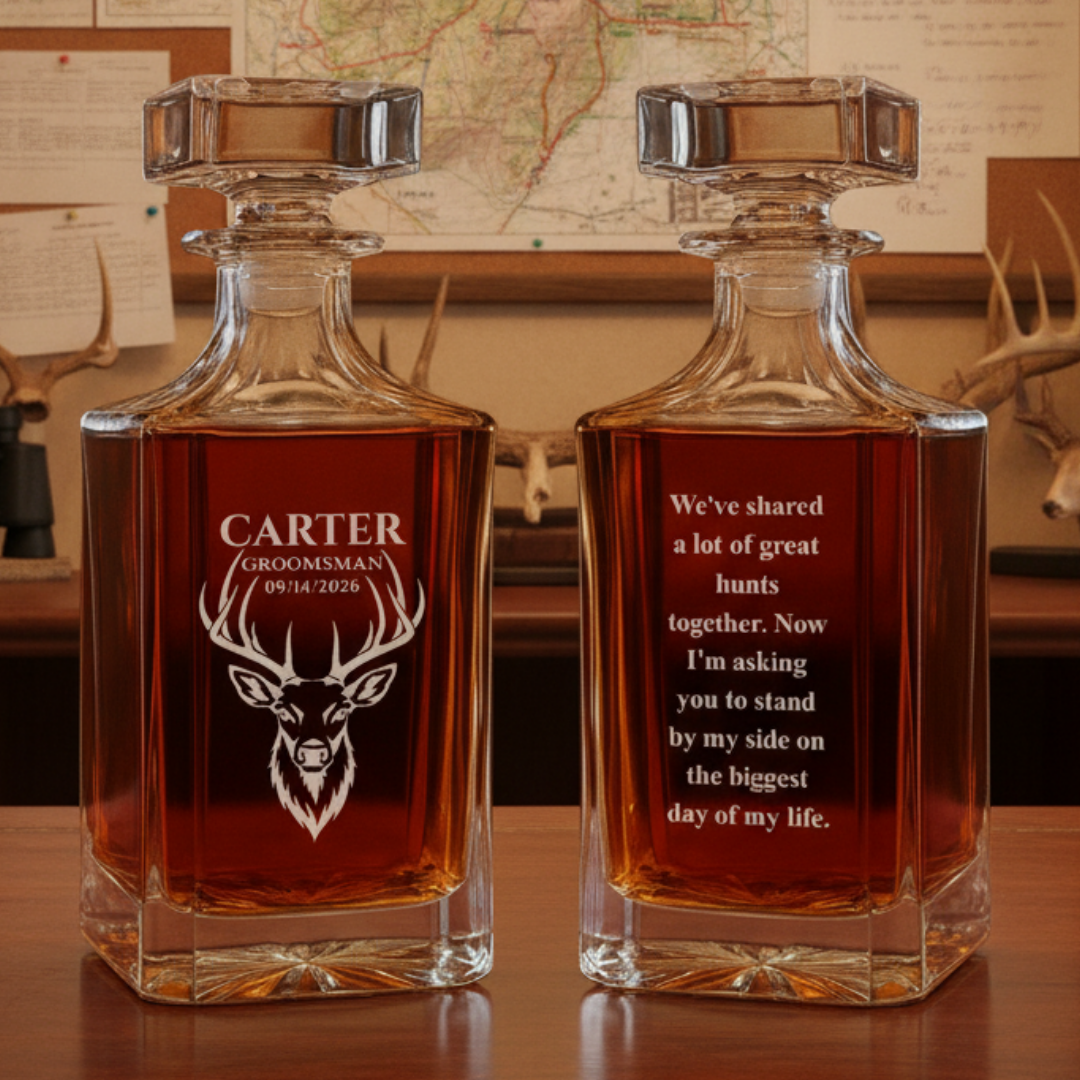Trophy Buck Personalized Decanter