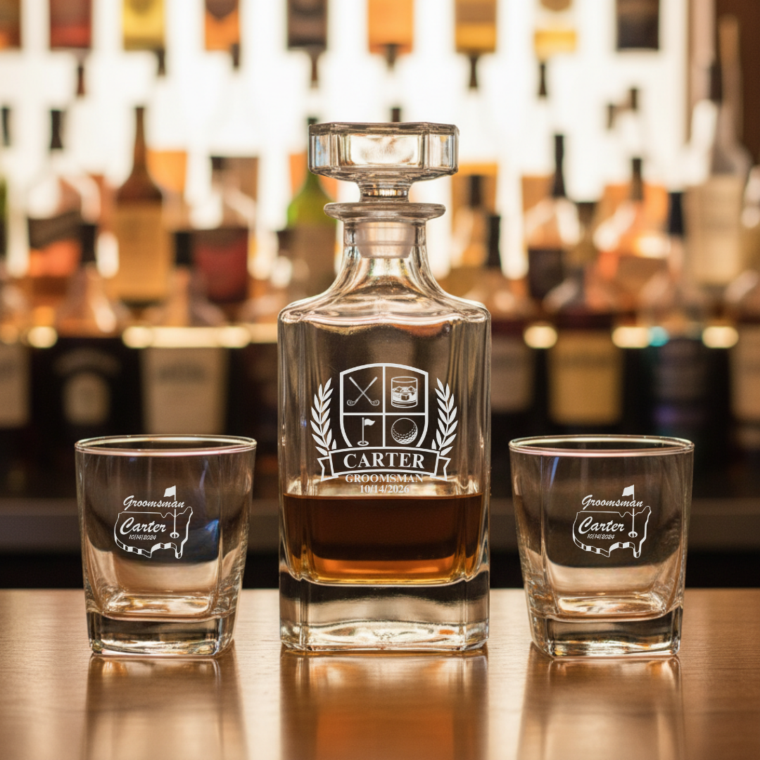 Double Bogey Groomsman Whiskey Set