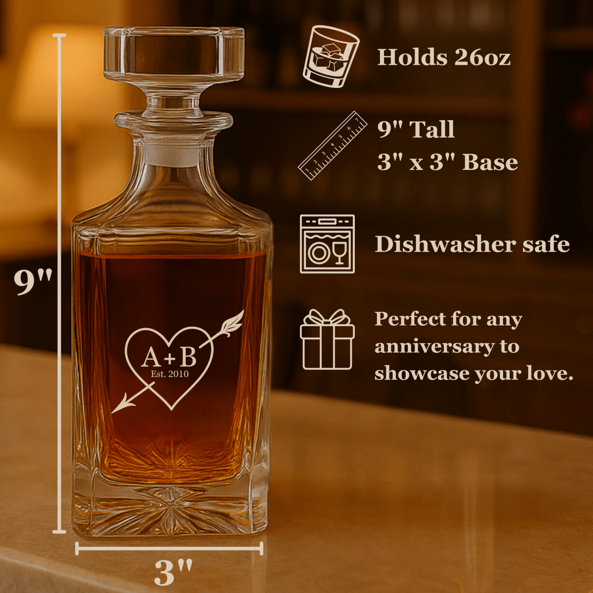 Unique Personalized Forever Yours Anniversary Decanter Customized Anniversary Gifts for Men by Groovy Guy