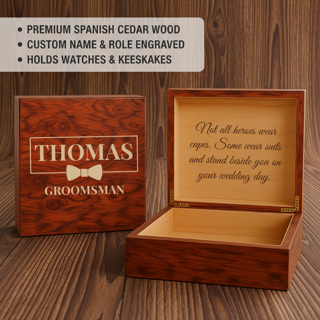 Wedding Memory Groomsman Keepsake Box