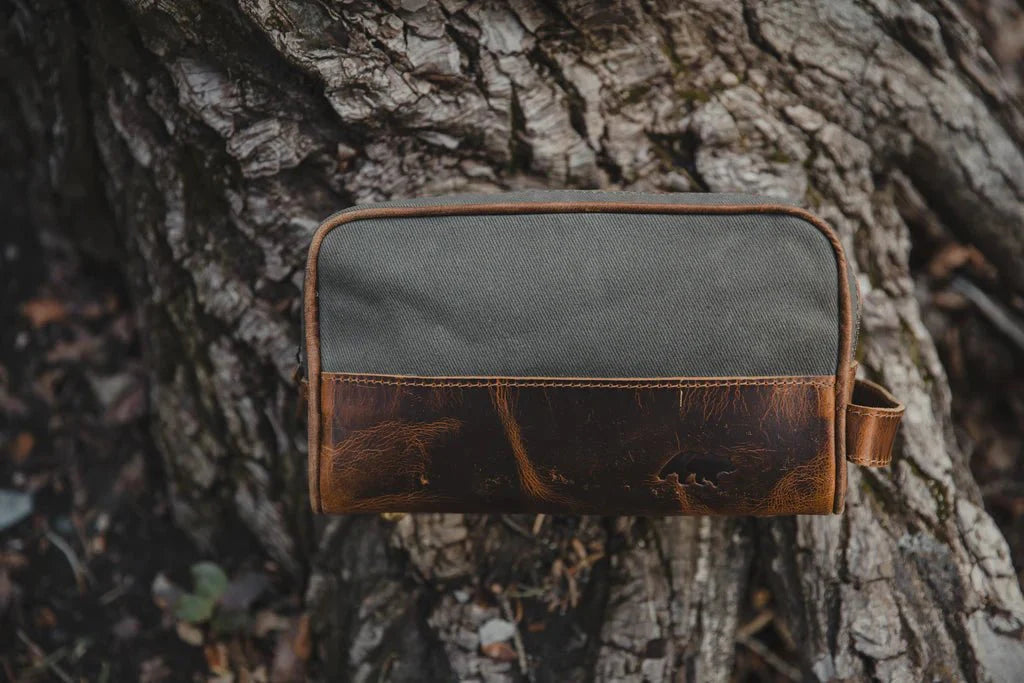 Unique Personalized Canvas Dopp Bag Customized Toiletry Bag Gifts for Men by Groovy Guy