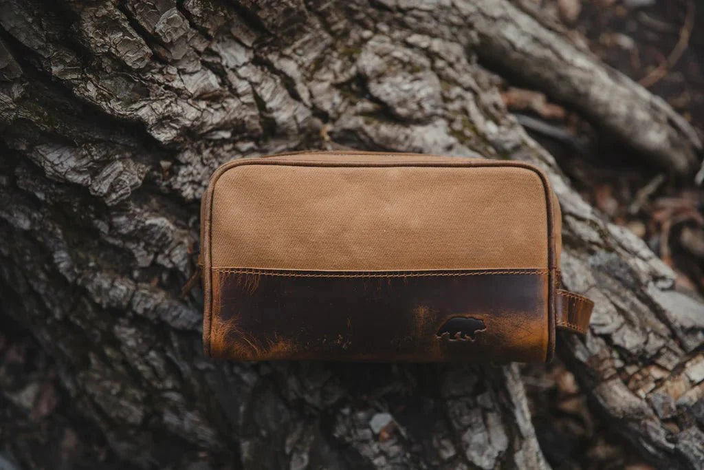 Unique Personalized Canvas Dopp Bag Customized Toiletry Bag Gifts for Men by Groovy Guy