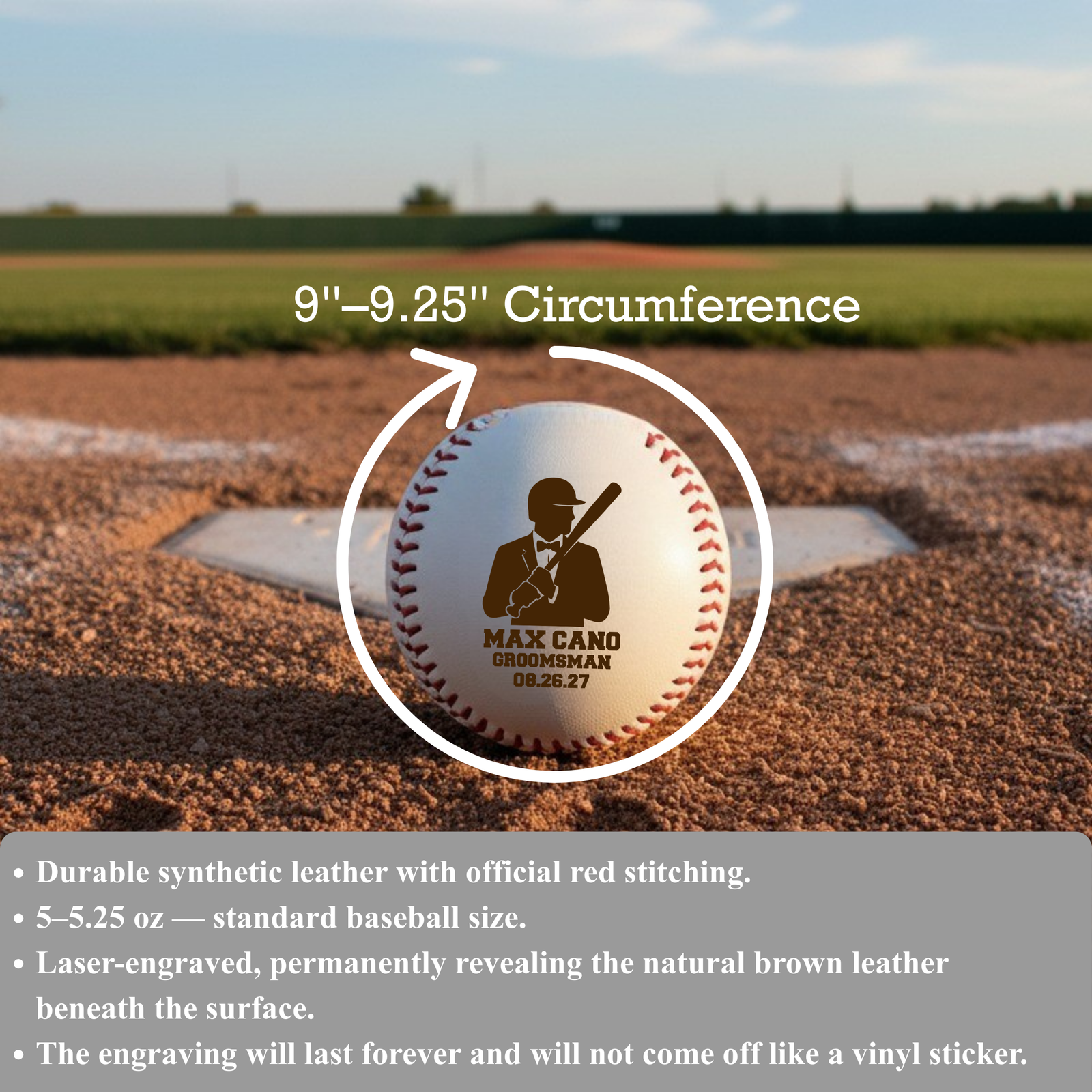 Diamond Classic Personalized Groomsmen Baseball