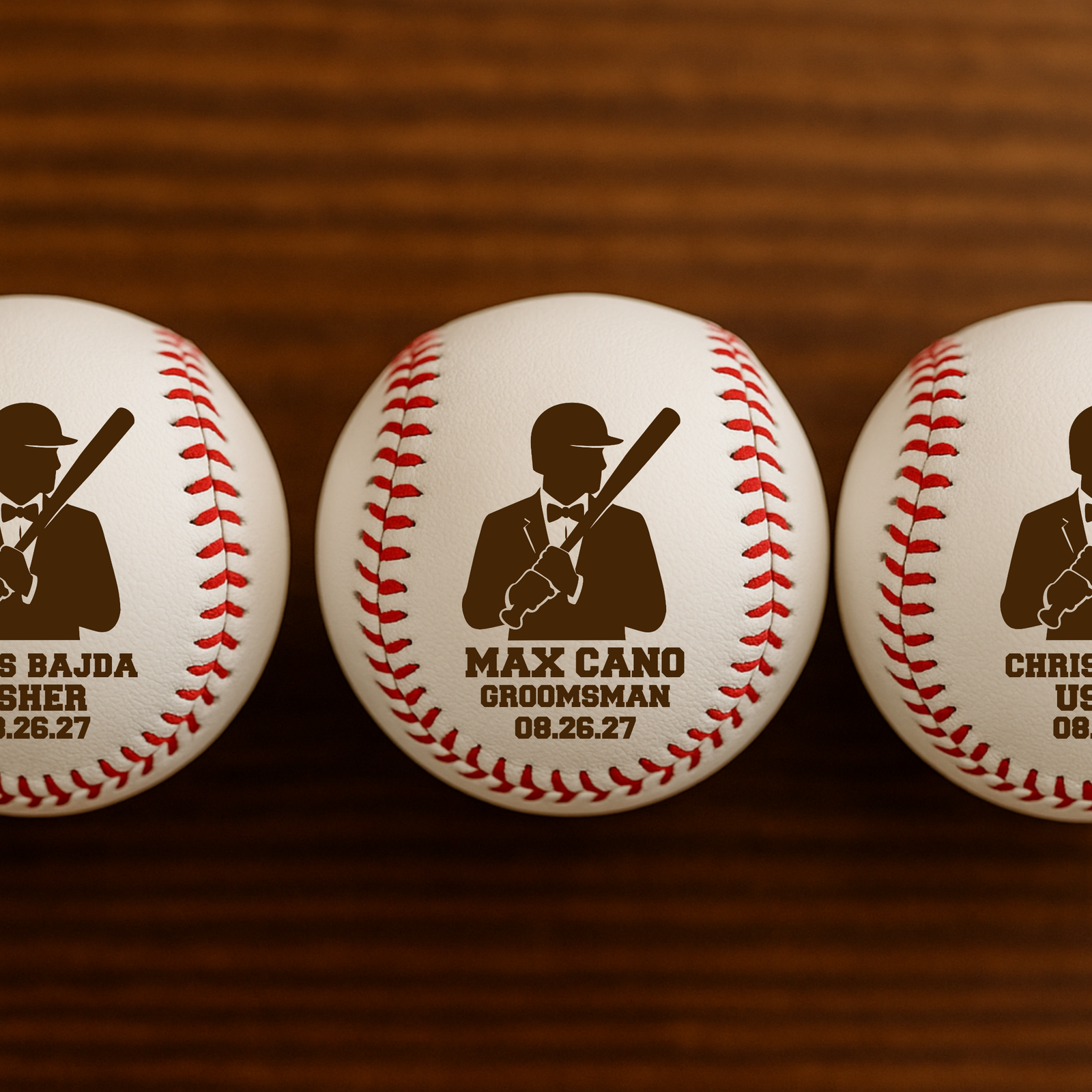 Diamond Classic Personalized Groomsmen Baseball