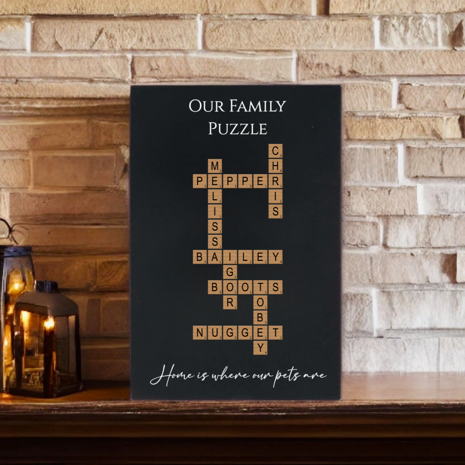Our Family Crossword Puzzle Sign