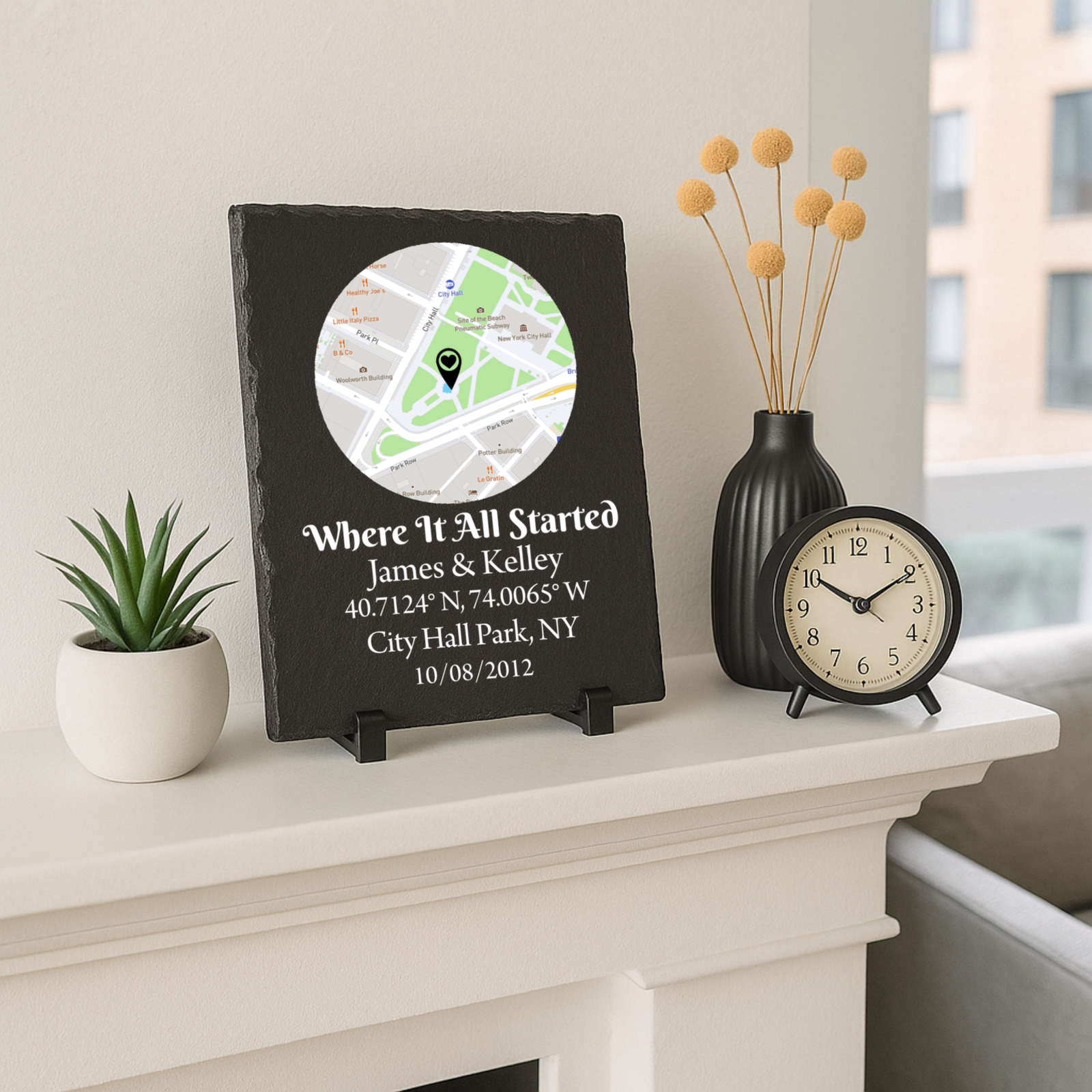 Where We Met Slate Map