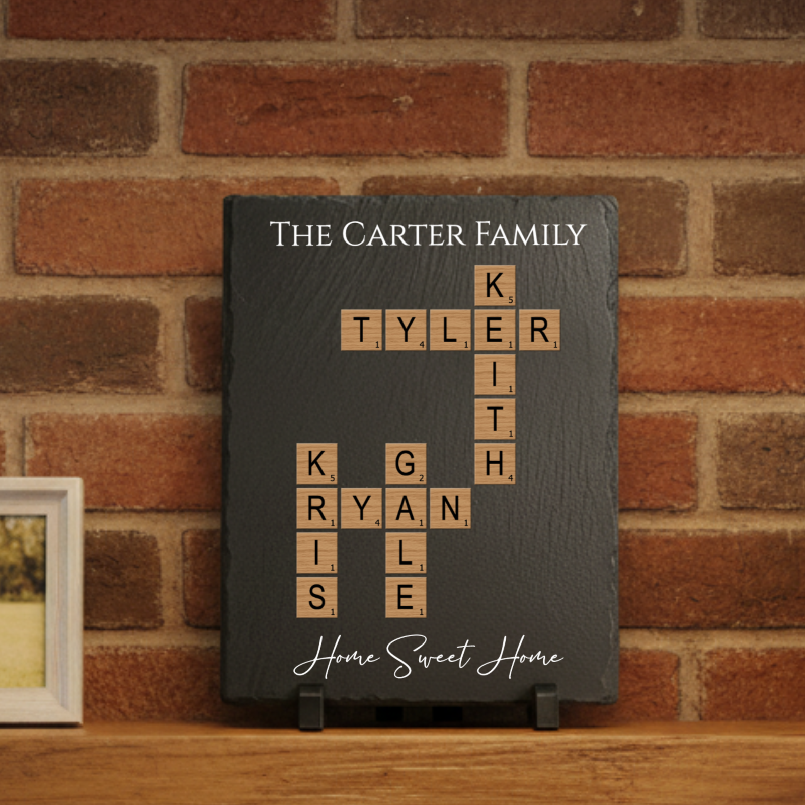 Family Crossword Slate Sign