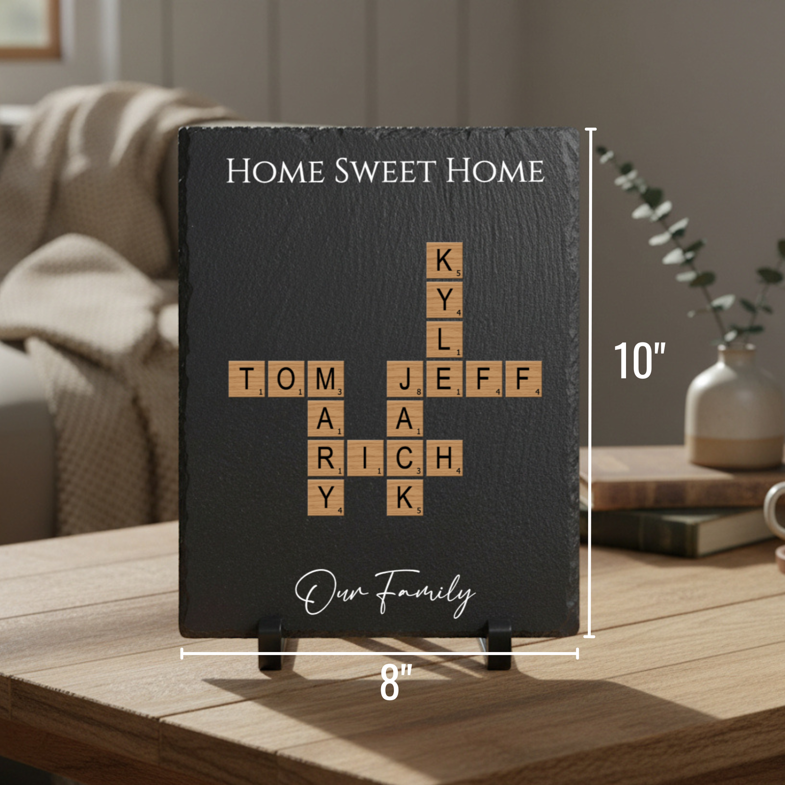 Family Crossword Slate Sign