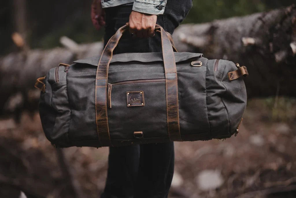 Unique Personalized Camping Canvas Duffel Customized Duffle Bag Gifts for Men by Groovy Guy