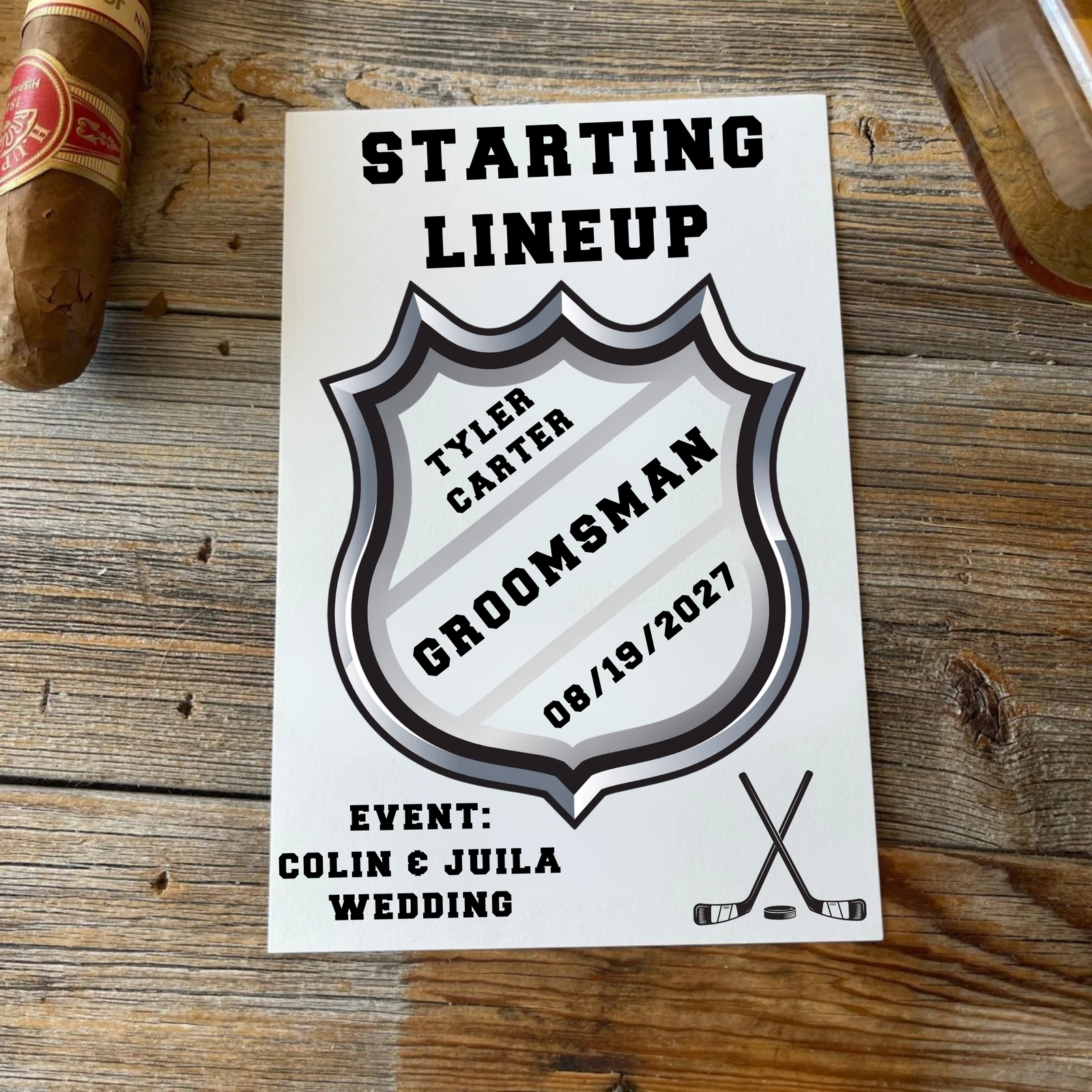 Hockey Groomsmen Proposal Card