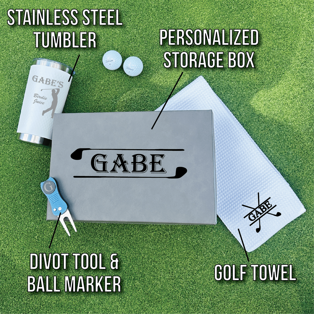 Unique Personalized Personalized Golf Gift Box Set Customized Golf Gifts for Men by Groovy Guy