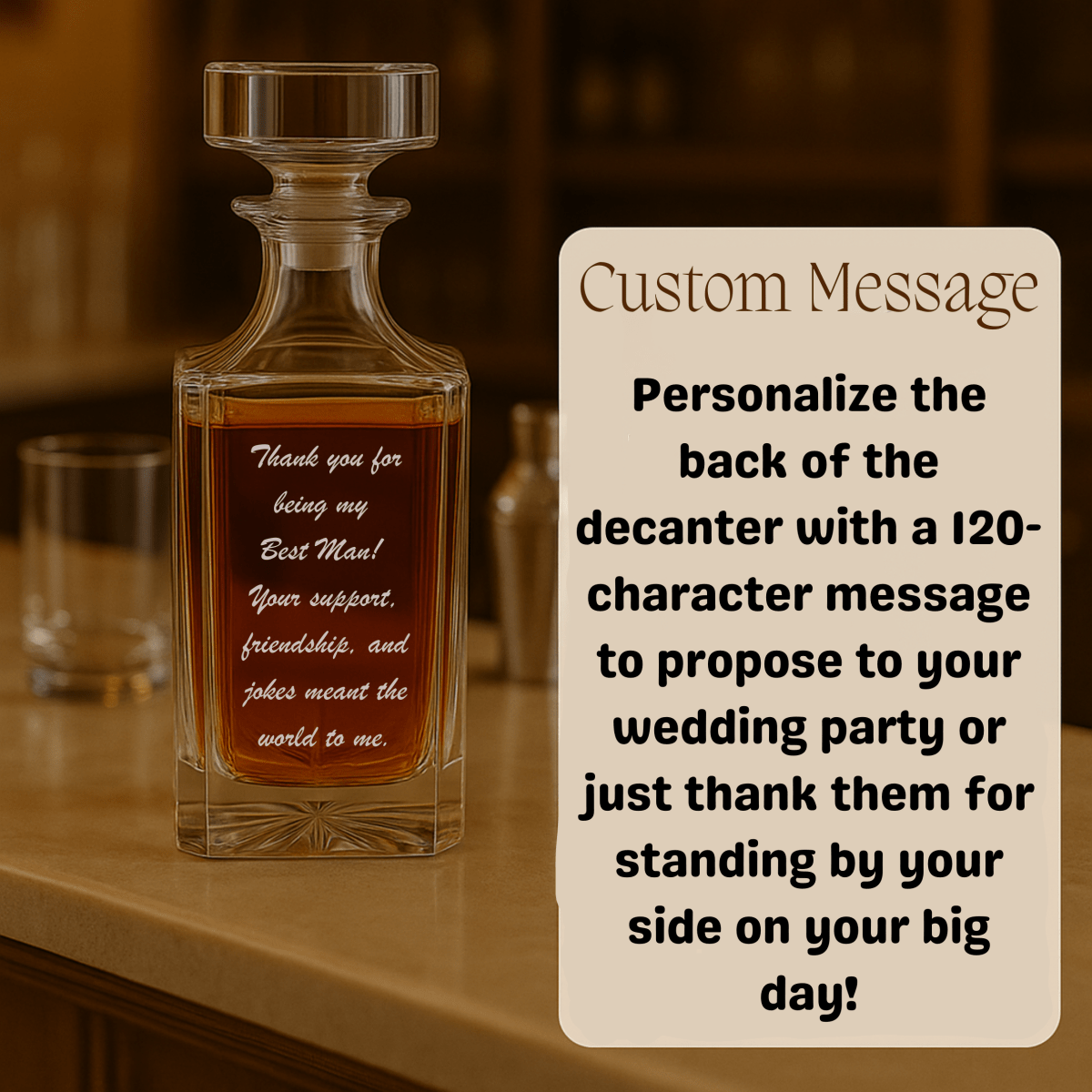 Unique Personalized The Wedding Wingman Decanter Customized Groomsman Gifts Gifts for Men by Groovy Guy