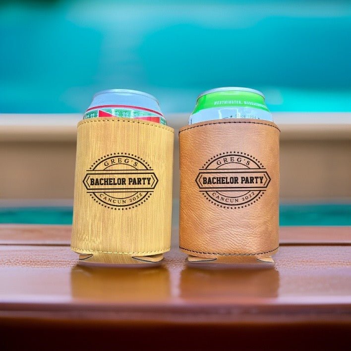 Unique Personalized Custom Bachelor Party Koozie Customized Personalized Koozie Gifts for Men by Groovy Guy