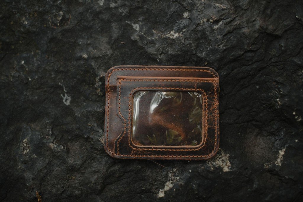 Unique Personalized Top Grain Leather Minimalist Wallet Customized Wallet Gifts for Men by Groovy Guy