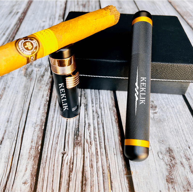 Unique Personalized Cigar Accessories Gift Set Customized Cigar Case Gifts for Men by Groovy Guy