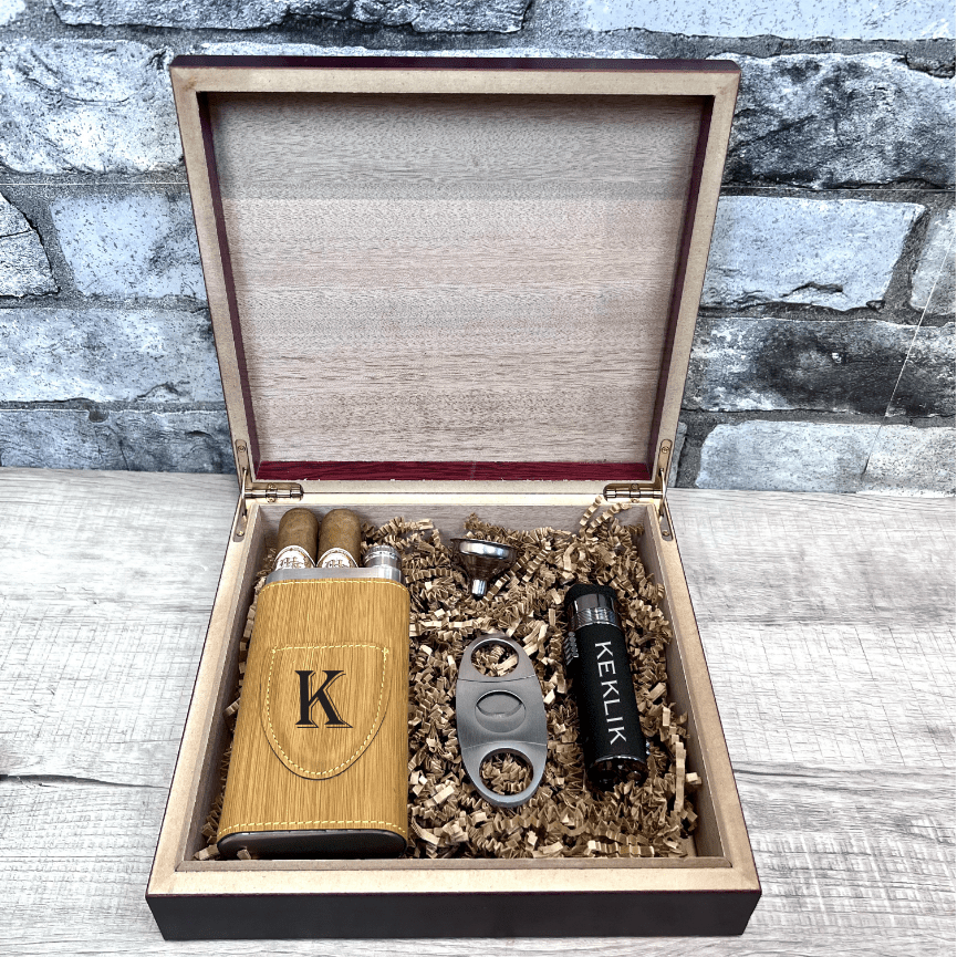 Unique Personalized Personalized Puff and Sip Cigar Gift Box Customized Cigar Gift Set Gifts for Men by Groovy Guy