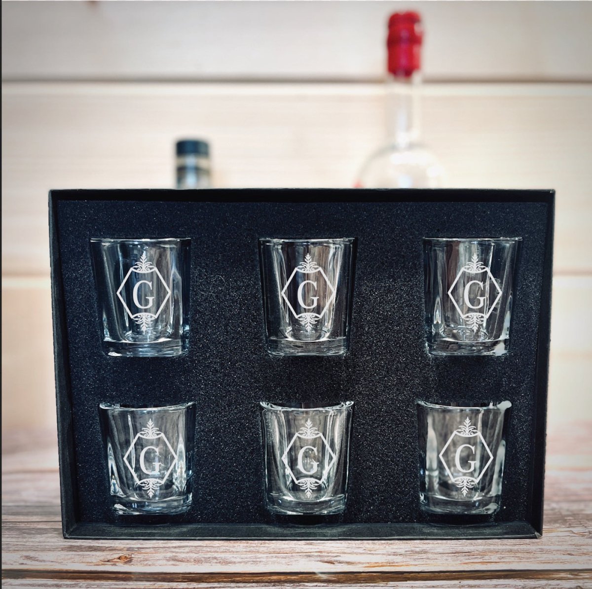 Unique Personalized Shot Glass Set Customized Gift Set Gifts for Men by Groovy Guy