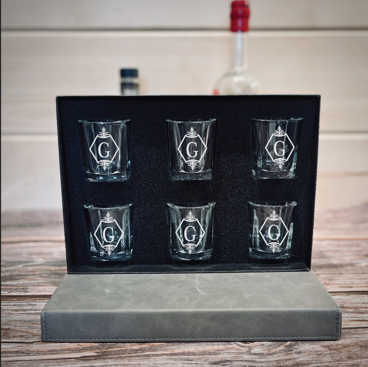 Unique Personalized Shot Glass Set Customized Gift Set Gifts for Men by Groovy Guy