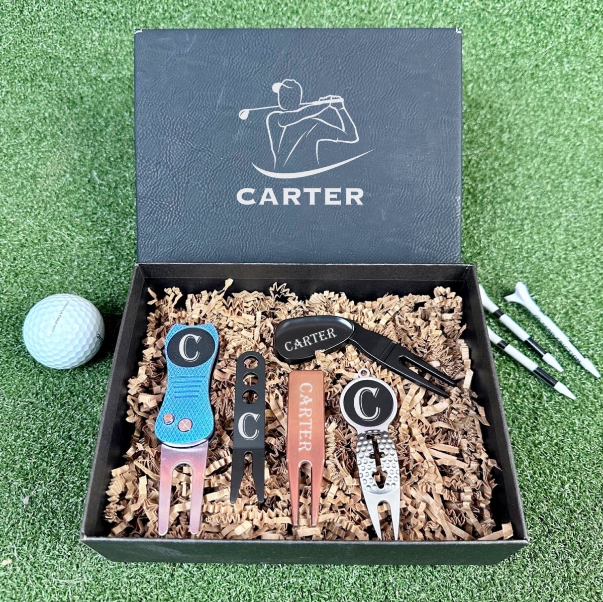 Unique Personalized Divot Tool Gift Set Customized Gift Set Gifts for Men by Groovy Guy