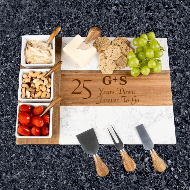 Unique Personalized Anniversary Charcuterie Board Customized Anniversary Gifts for Men by Groovy Guy