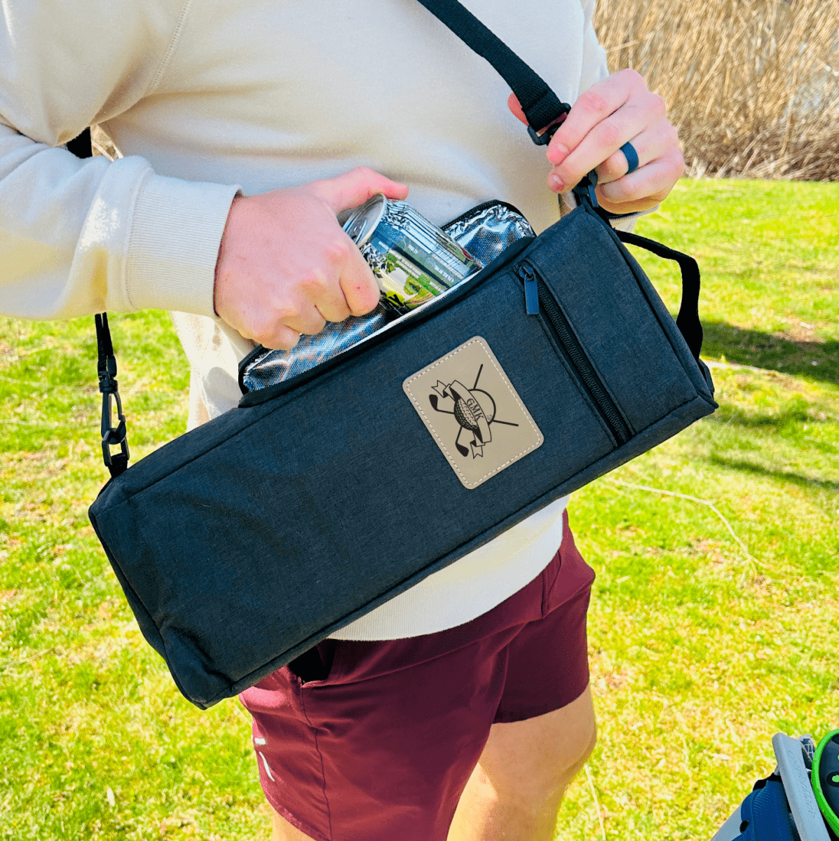 Unique Personalized Personalized Beer Cooler for Golf Bag Customized Golf Gifts for Men by Groovy Guy