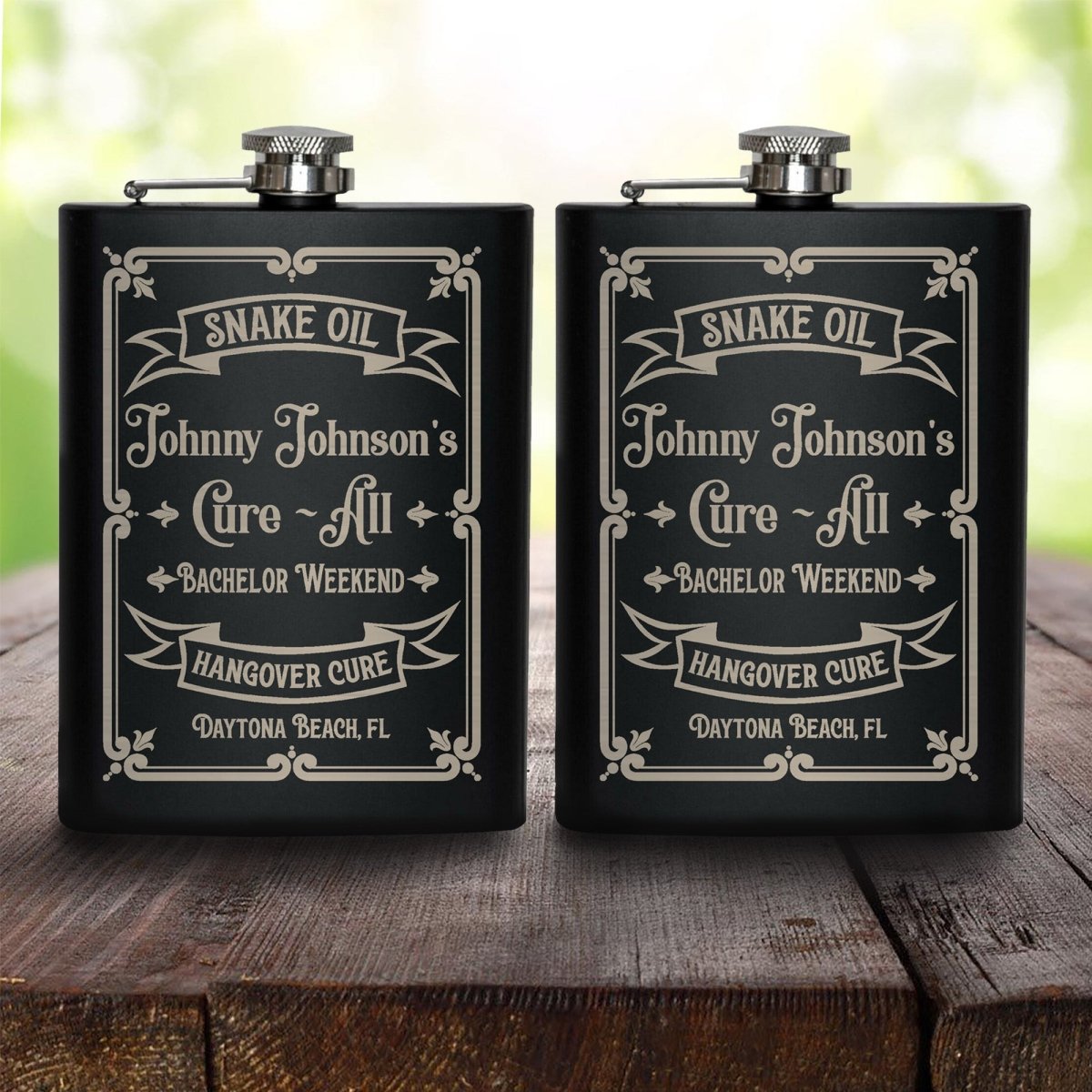 Unique Personalized Bachelor Party Flask Customized Flask Gifts for Men by Groovy Guy