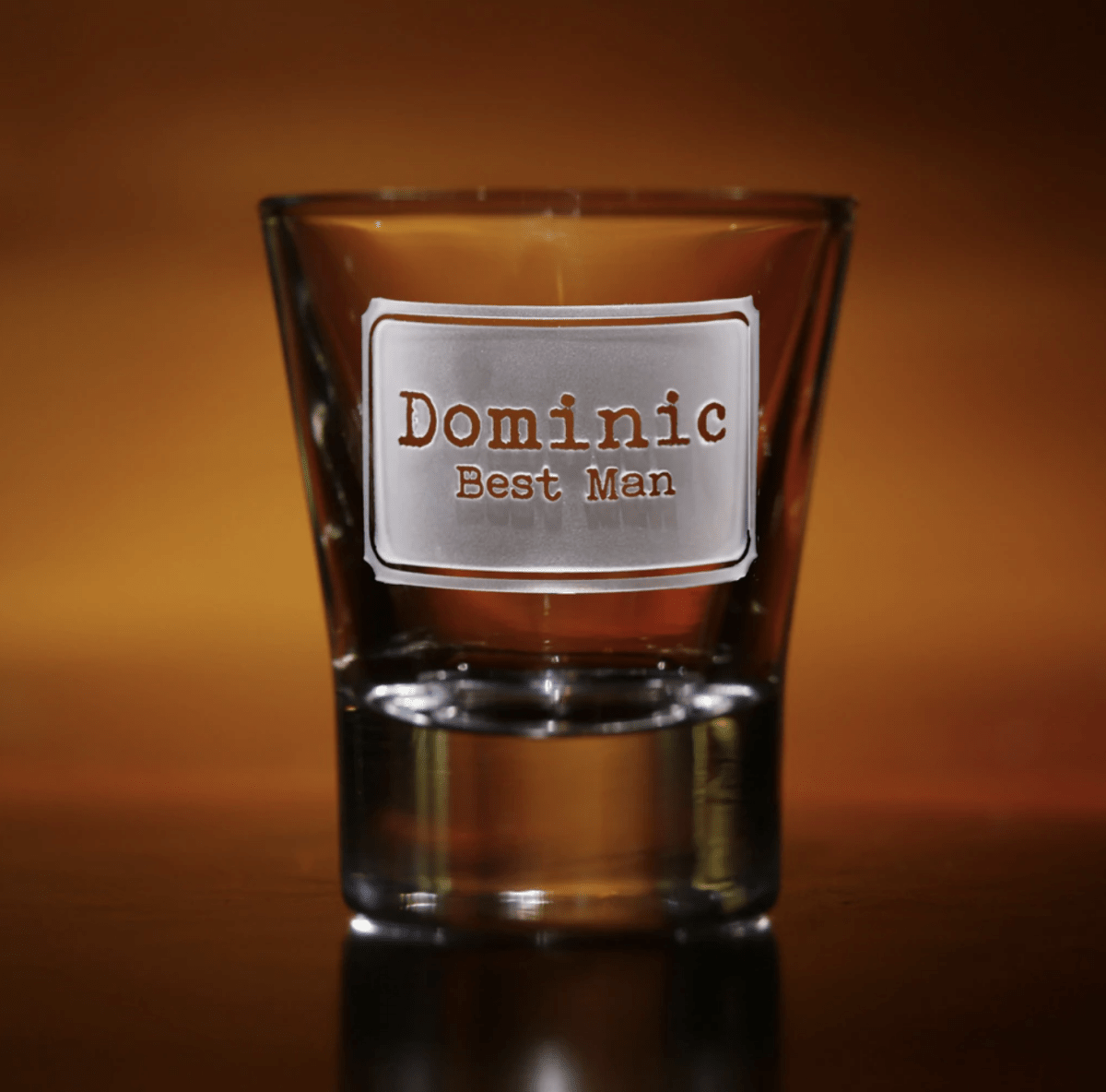 Modern Man personalized shot glass with sand-carved modern engraving
