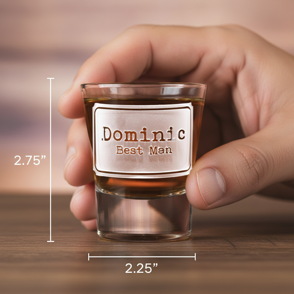 Modern Man personalized shot glass with sand-carved modern engraving