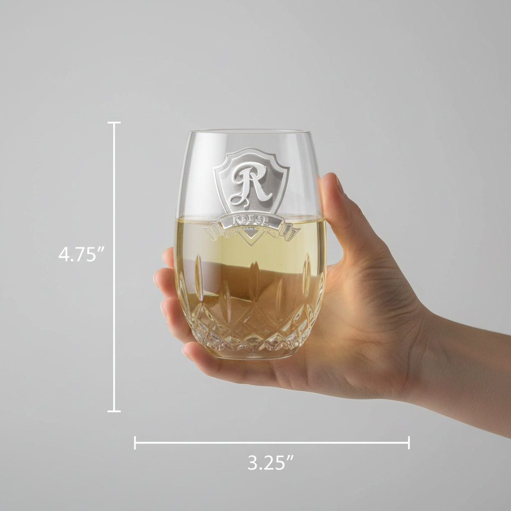Waterford Lismore personalized couples crystal wine glass set with sand-carved shield and both names
