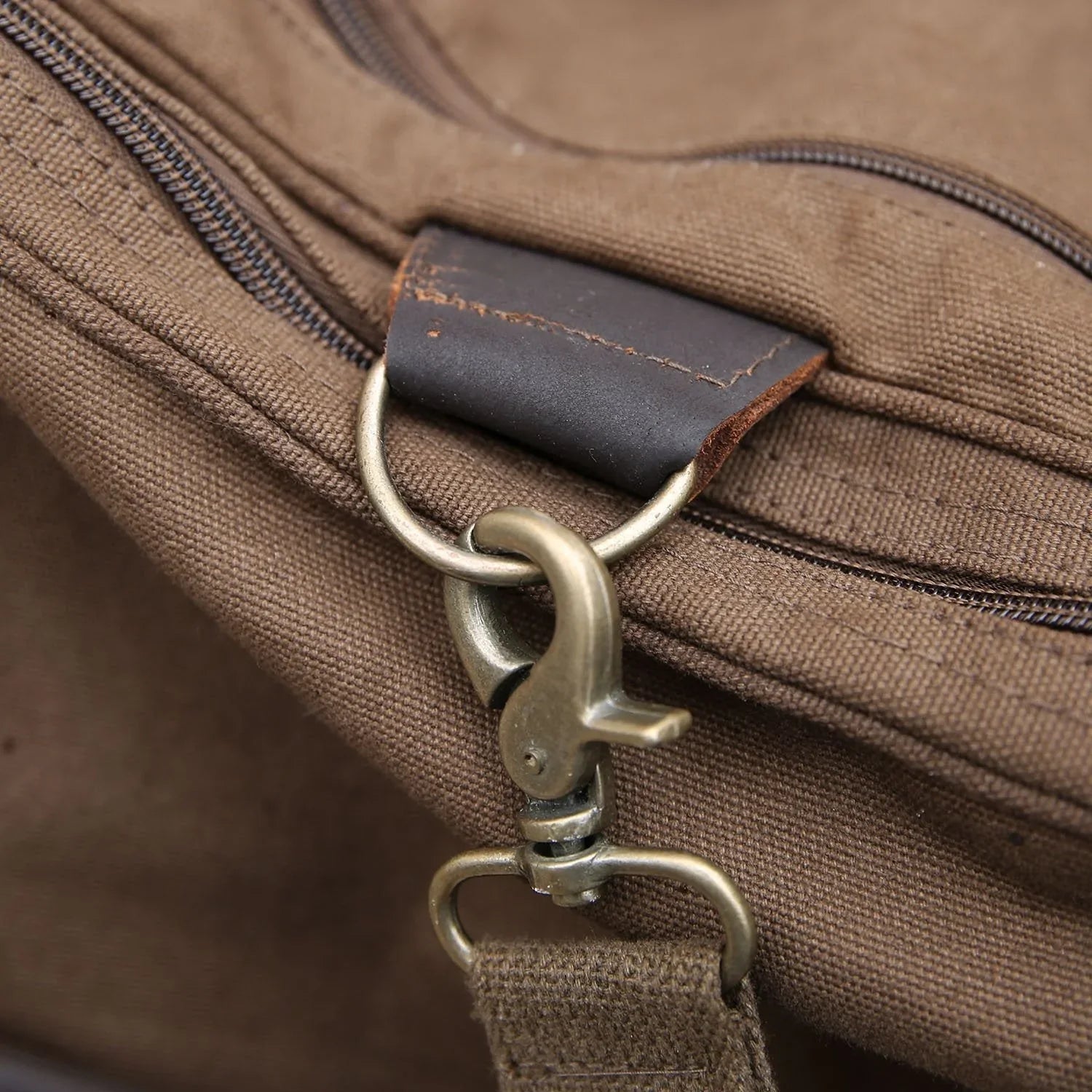 Embroidered military duffle bag with custom name and rugged canvas design