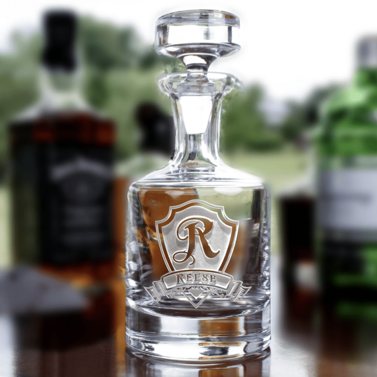 Sand Engraved Whiskey Decanter