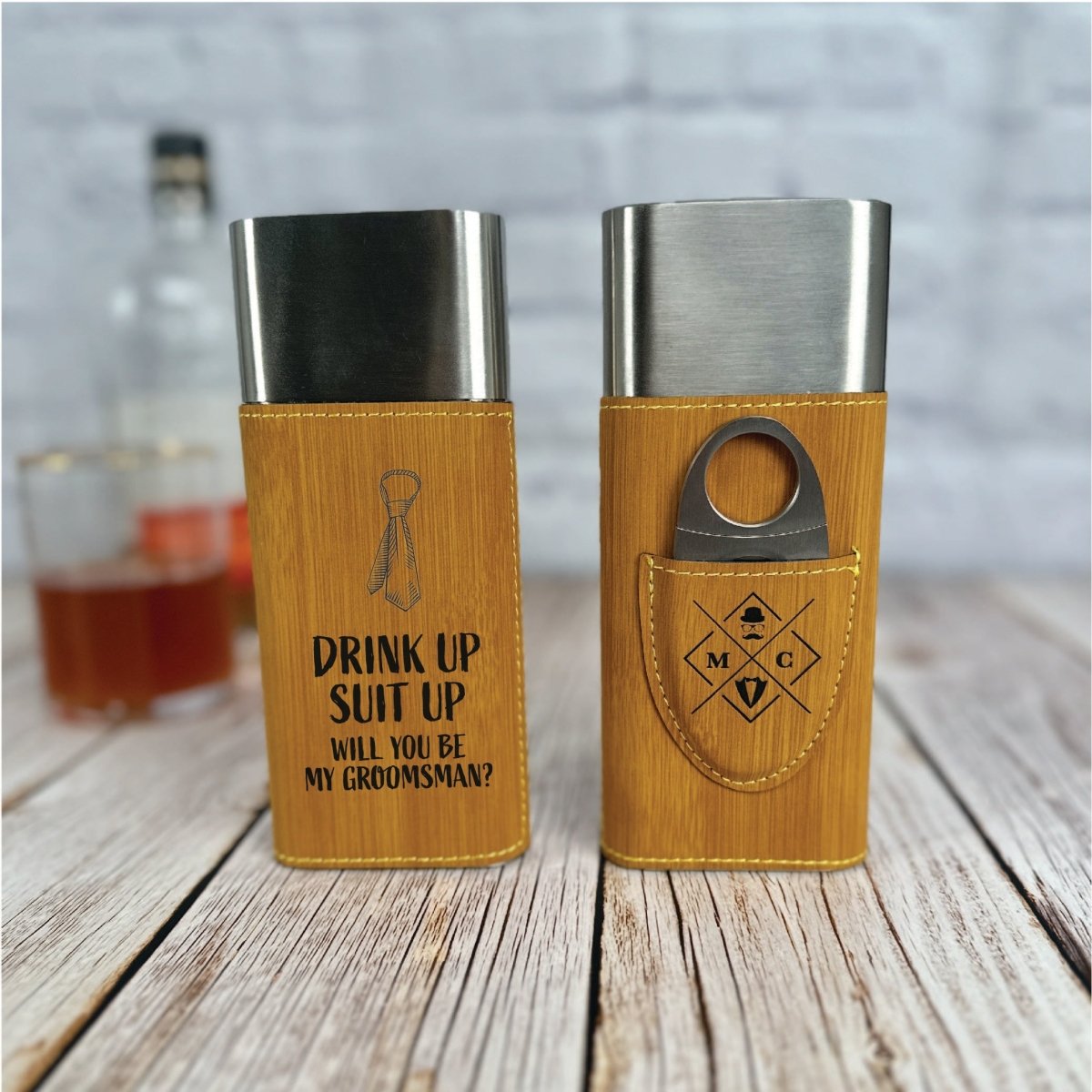 Unique Personalized Puff And Swig Groomsmen Proposal Customized Gifts for Men by Groovy Guy