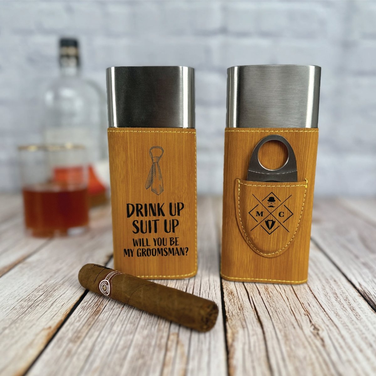 Unique Personalized Puff And Swig Groomsmen Proposal Customized Gifts for Men by Groovy Guy