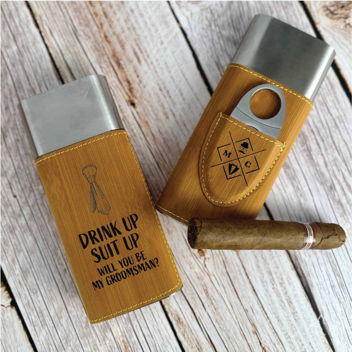 Unique Personalized Puff And Swig Groomsmen Proposal Customized Gifts for Men by Groovy Guy