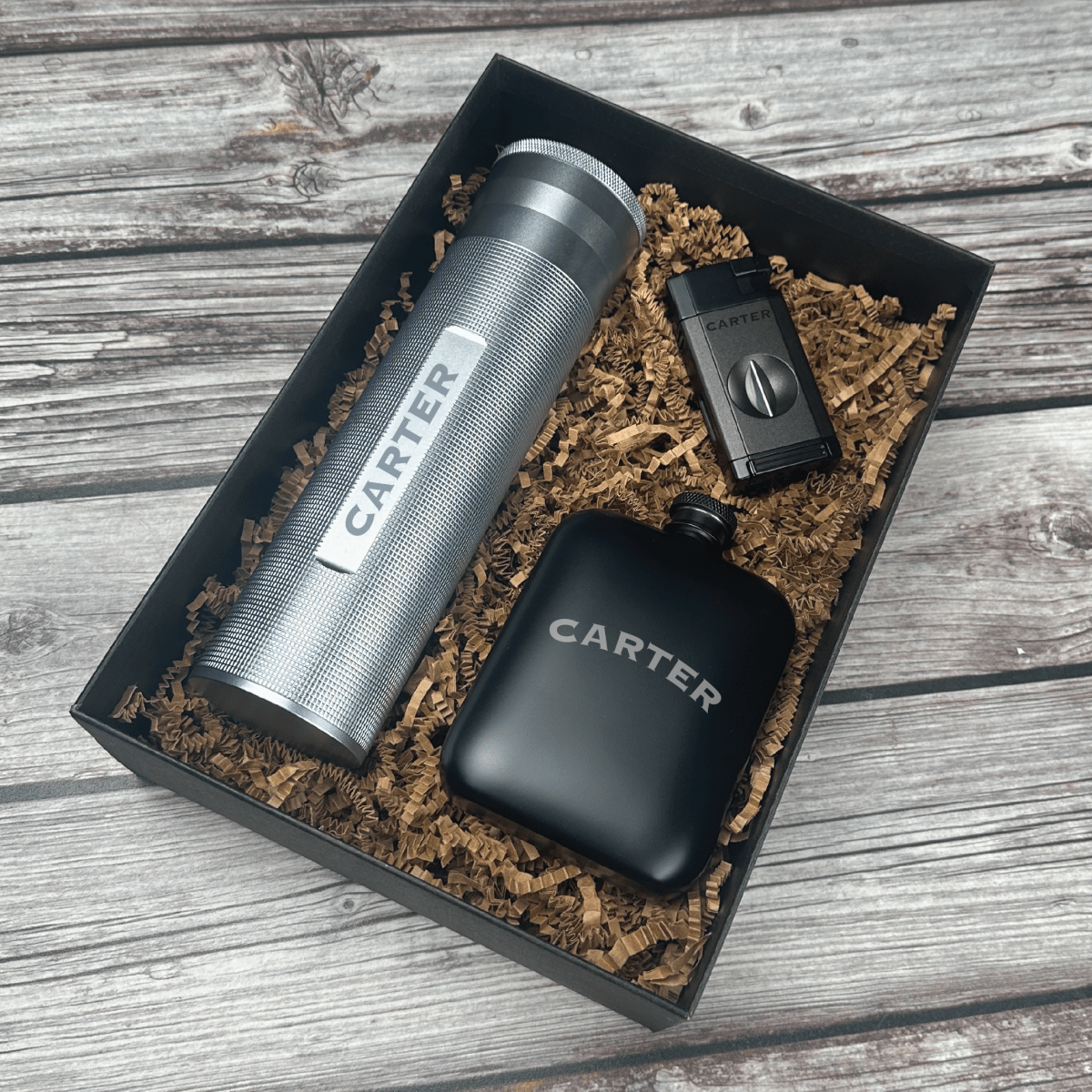 Unique Personalized Traveler's Trove Luxury Cigar Set Customized Cigar Gifts for Men by Groovy Guy