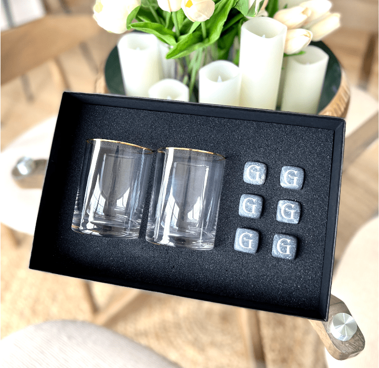 Unique Personalized Golden Groomsmen Gift Set Customized Whiskey Gifts for Men by Groovy Guy