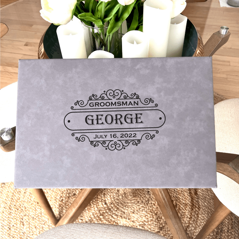 Unique Personalized Golden Groomsmen Gift Set Customized Whiskey Gifts for Men by Groovy Guy