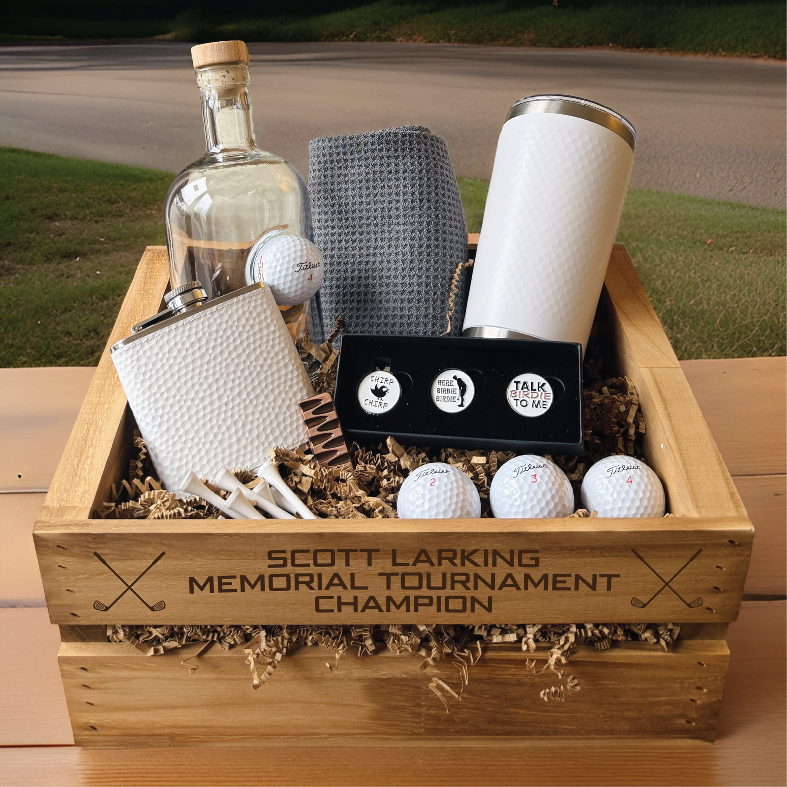 Personalized Golf Set in Wooden Crate