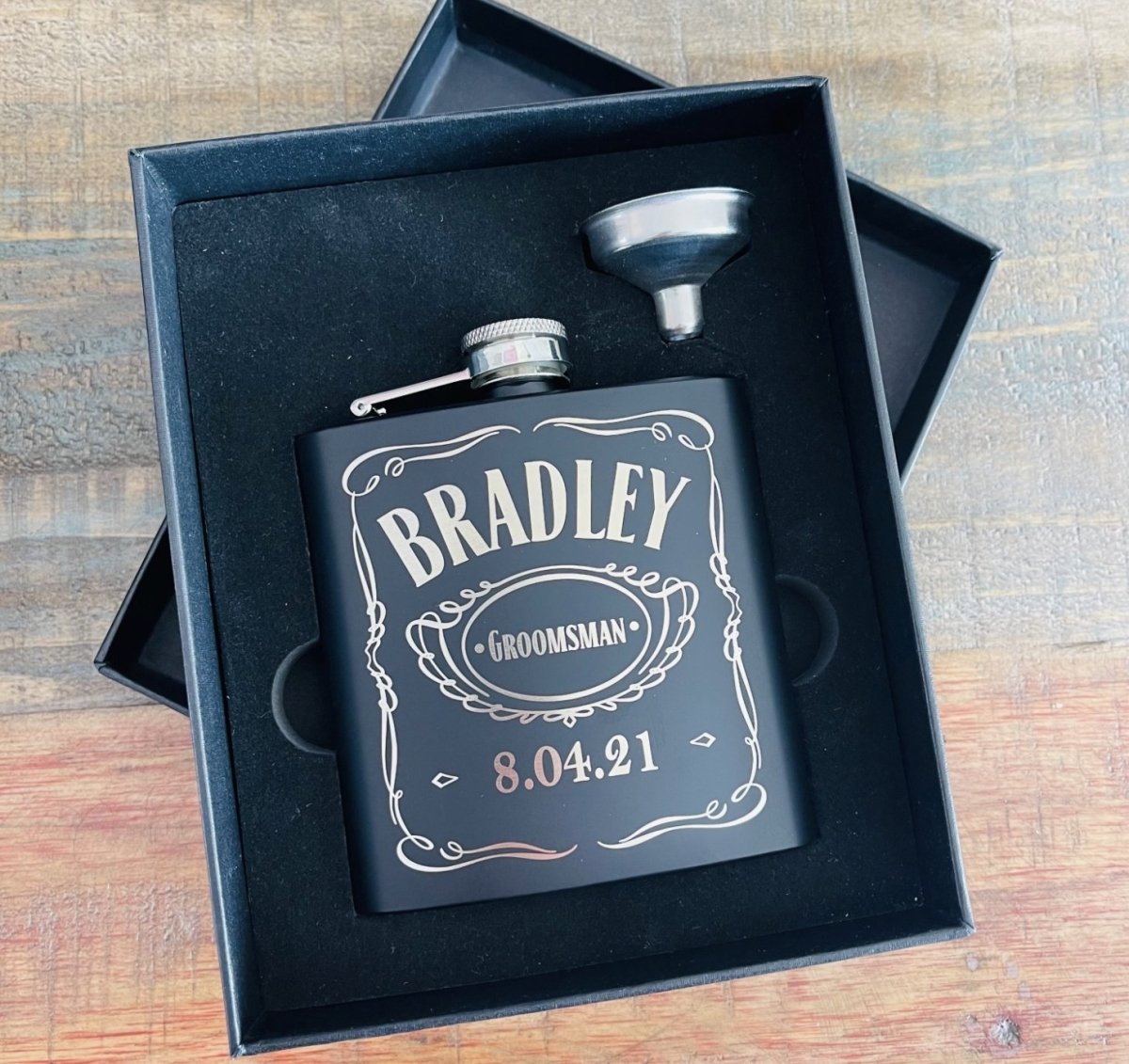 Groomsmen Flasks by Groovy Groomsmen Gifts