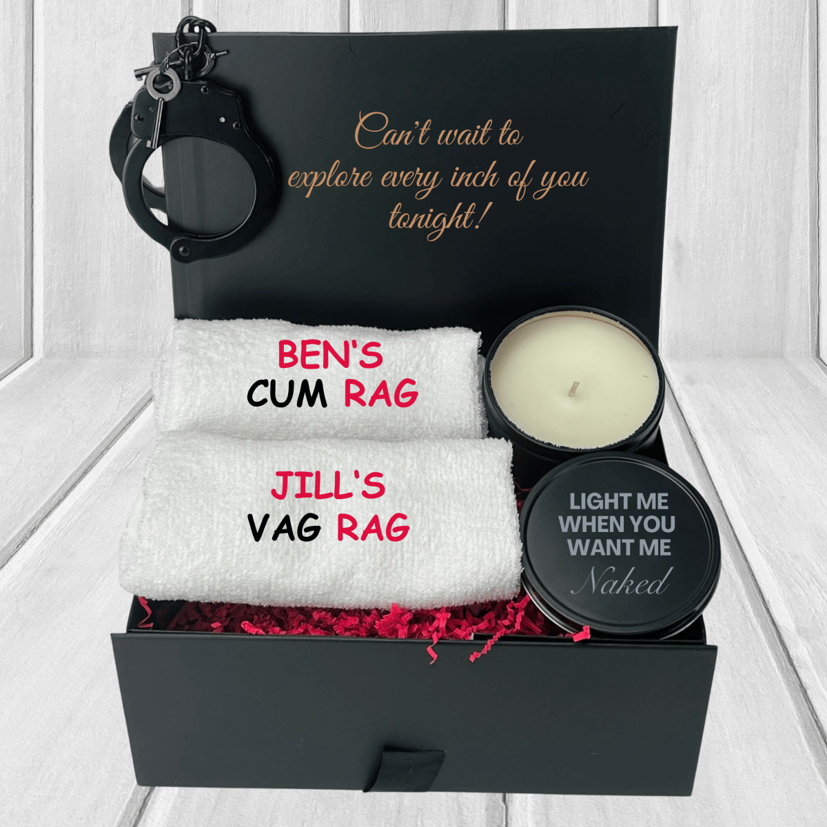 Unique Personalized Risqué Romance Gift Set Customized Gift Sets Gifts for Men by Groovy Guy