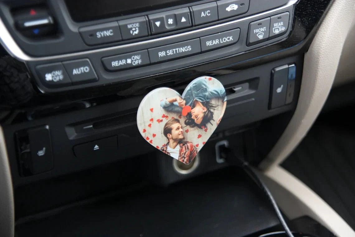 Unique Personalized Photo Car Air Freshener Customized Anniversary Gifts for Men by Groovy Guy