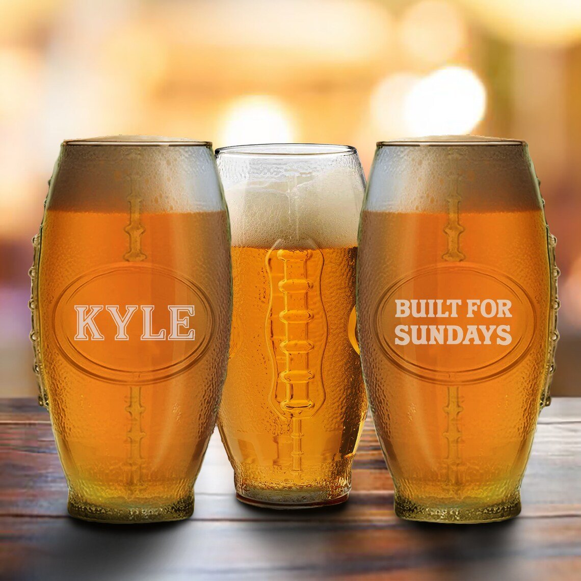 Unique Personalized Fantasy Football Champion Mug Customized Drinking Glass Gifts for Men by Groovy Guy