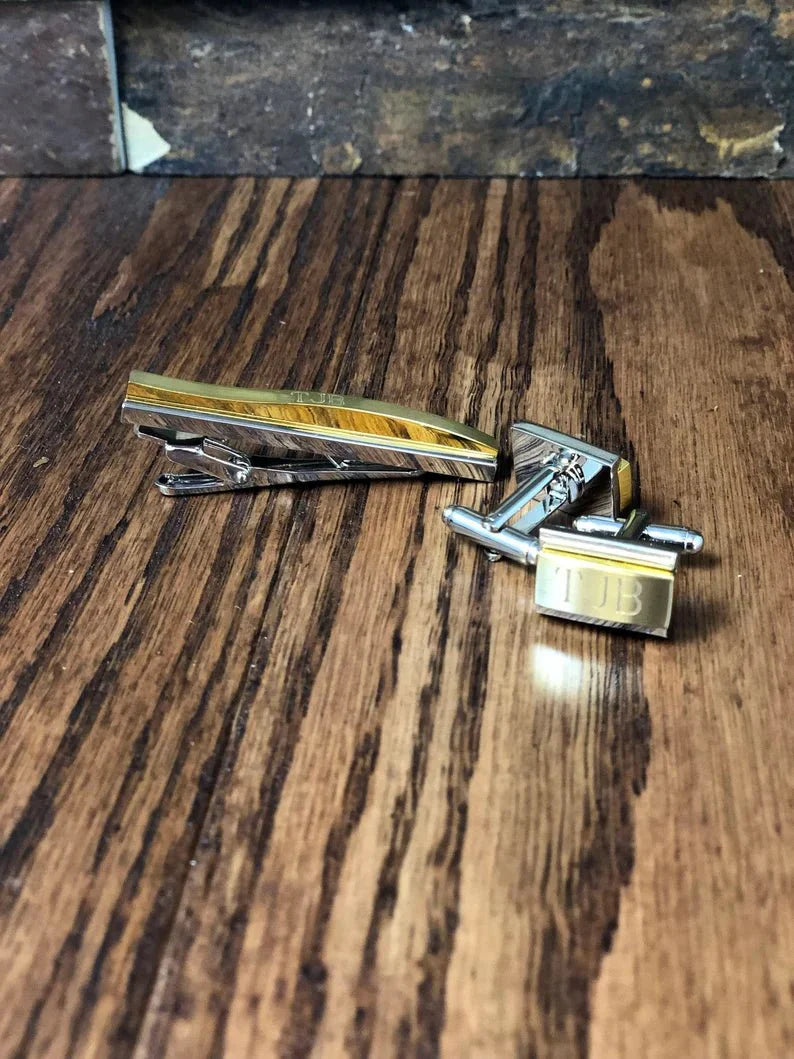 Unique Personalized Gold Links Customized Cuff Links Gifts for Men by Groovy Guy