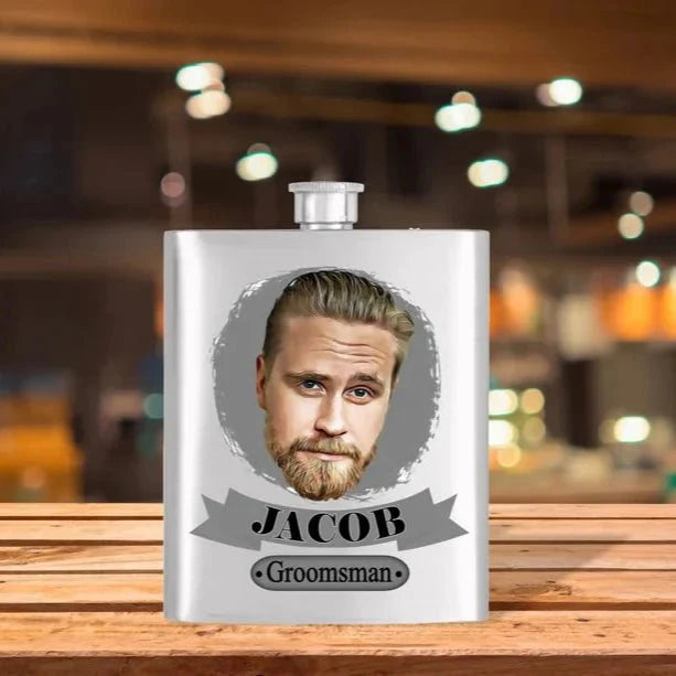 Unique Personalized Caricature Flask Customized Gifts for Men by Groovy Guy