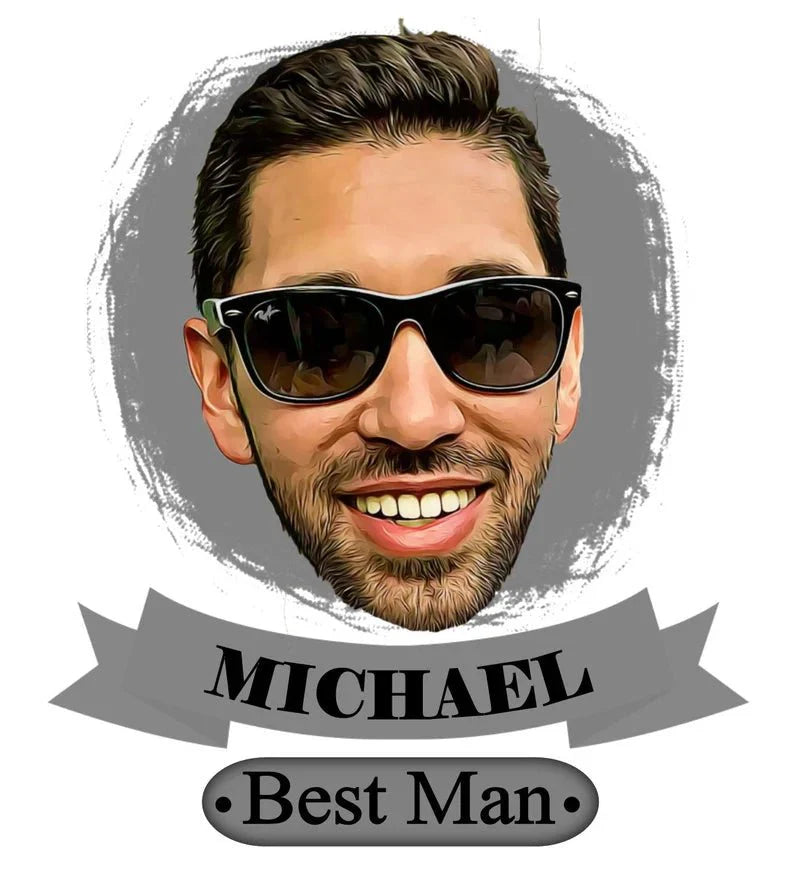 Unique Personalized Caricature Flask Customized Gifts for Men by Groovy Guy