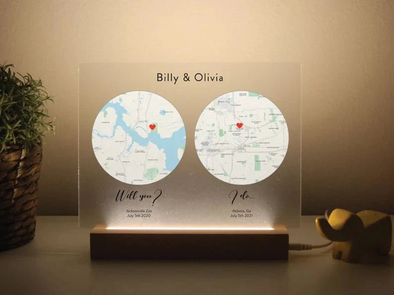 Unique Personalized Romantic "First Date to I Do" Plaque Customized Anniversary Gifts for Men by Groovy Guy